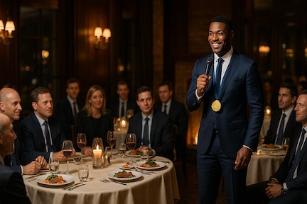 Business dinner mixer atmosphere